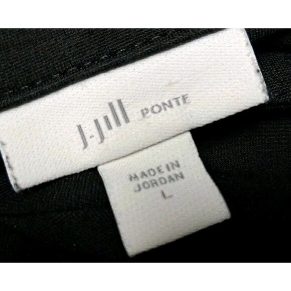 J.Jill Ponte Knit Top Black  Button Detail Sleeve Tee Shirt Heavyweight - Picture 6 of 8